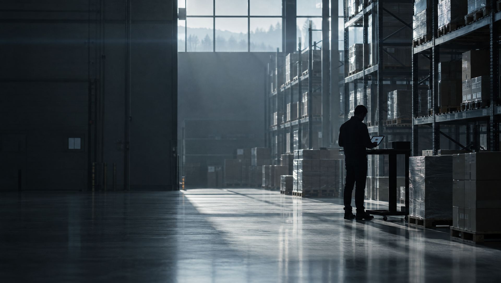 An international supplier’s warehouse in the early morning